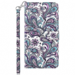 Folio-fodral Samsung Galaxy A23 5G Med Kedjar Strappy Paisley Mönster