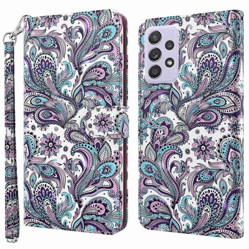 Folio-fodral Samsung Galaxy A23 5G Med Kedjar Strappy Paisley Mönster