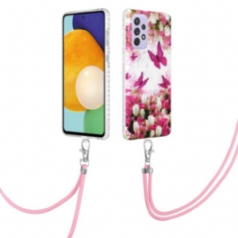 Skal Samsung Galaxy A23 5G Med Snodd Med Butterflies Cord