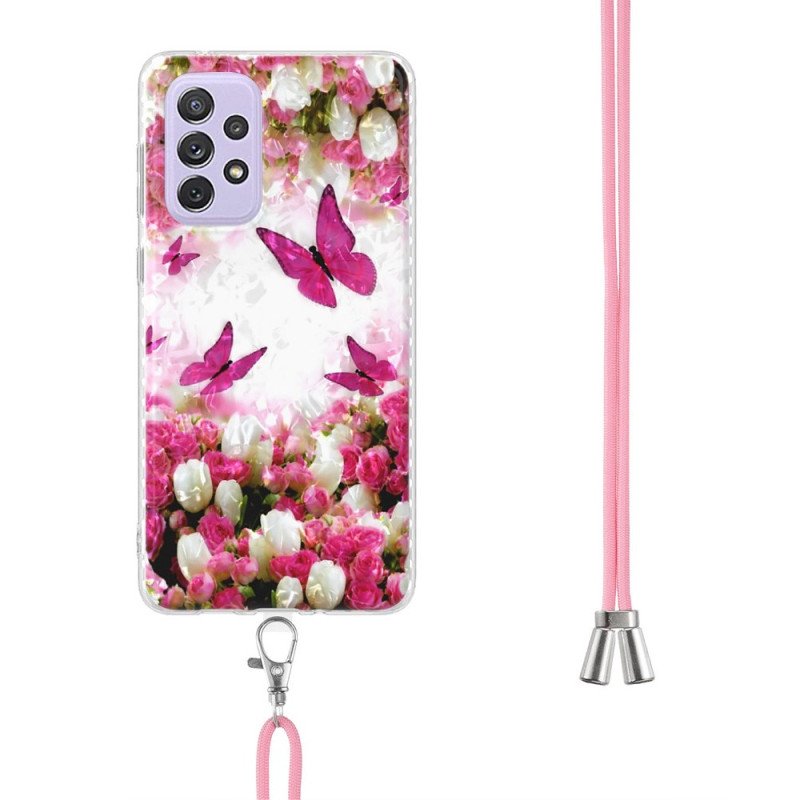 Skal Samsung Galaxy A23 5G Med Snodd Med Butterflies Cord