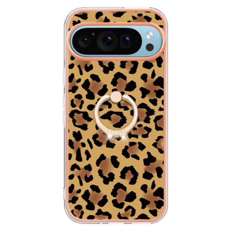 Skal Google Pixel 9 Pro Xl Ringhållare Med Leopardtryck