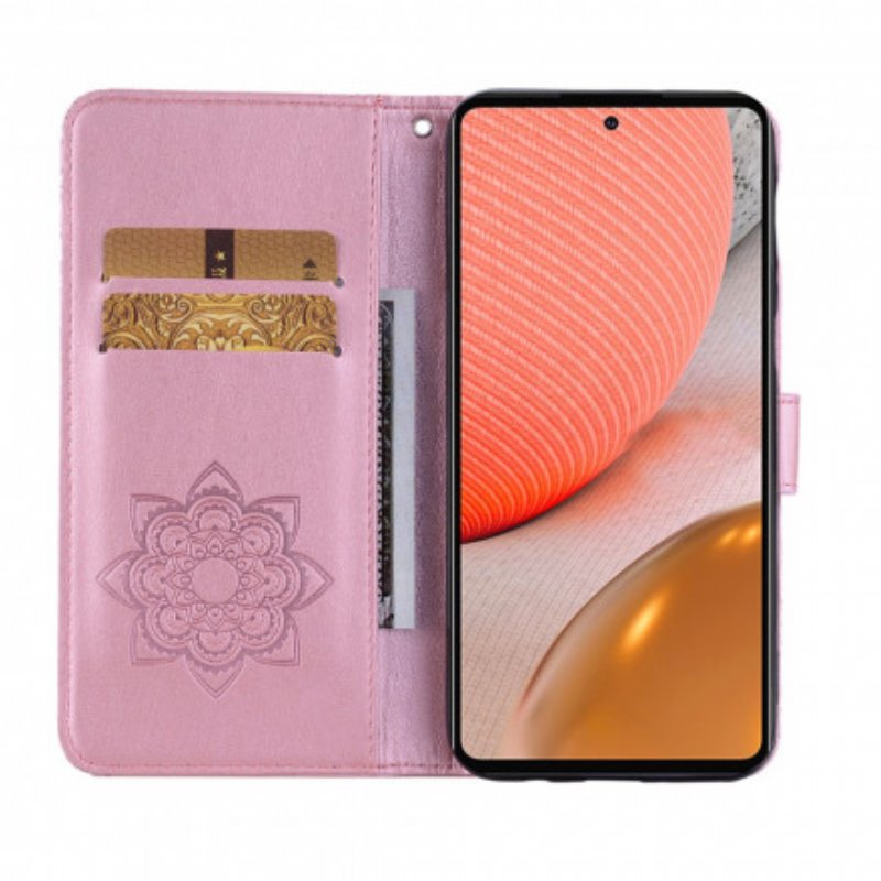 Folio-fodral Samsung Galaxy A72 4G / A72 5G Uggla Mandala Och Charm