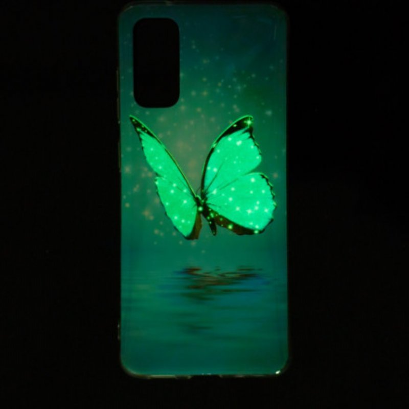 Mobilskal Samsung Galaxy A72 4G / A72 5G Fluorescerande Fjärilar-serien