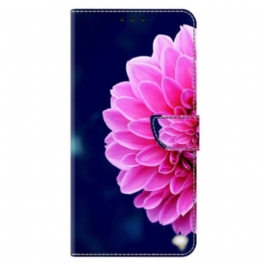 Fodral För Xiaomi 14 Pro Rosa Blomma På Blå Bakgrund