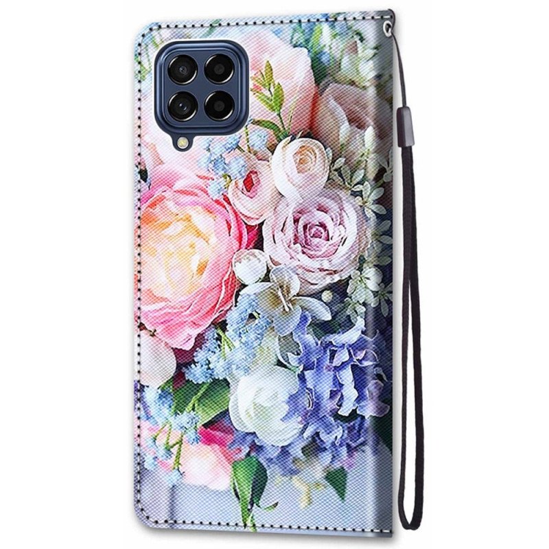 Fodral Samsung Galaxy M53 5G Blommor Med Snodd