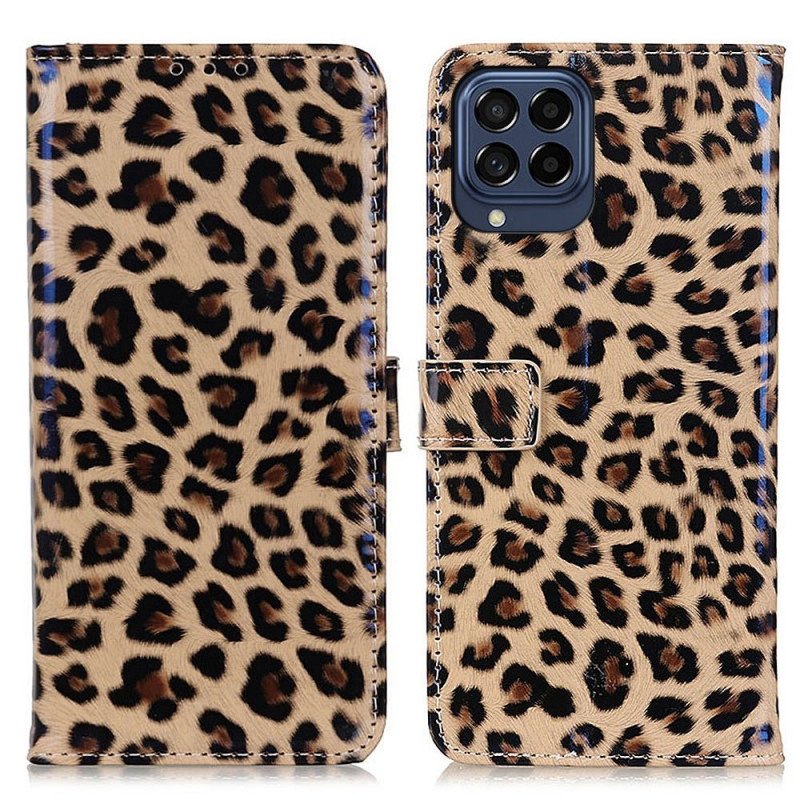 Fodral Samsung Galaxy M53 5G Lilla Leopardeffekten