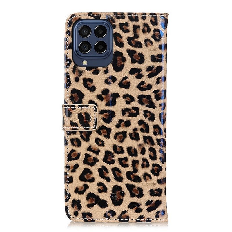 Fodral Samsung Galaxy M53 5G Lilla Leopardeffekten