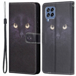 Fodral Samsung Galaxy M53 5G Med Kedjar Strappy Cat Eyes