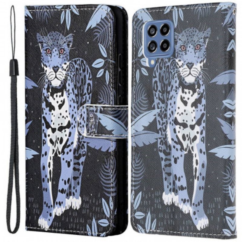 Fodral Samsung Galaxy M53 5G Med Kedjar Strappy Leopard