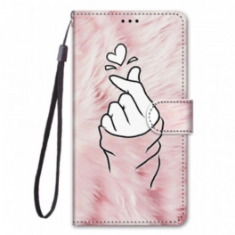 Folio-fodral Samsung Galaxy M53 5G Finger Hjärta