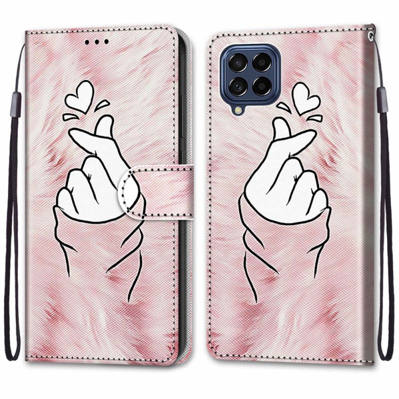 Folio-fodral Samsung Galaxy M53 5G Finger Hjärta