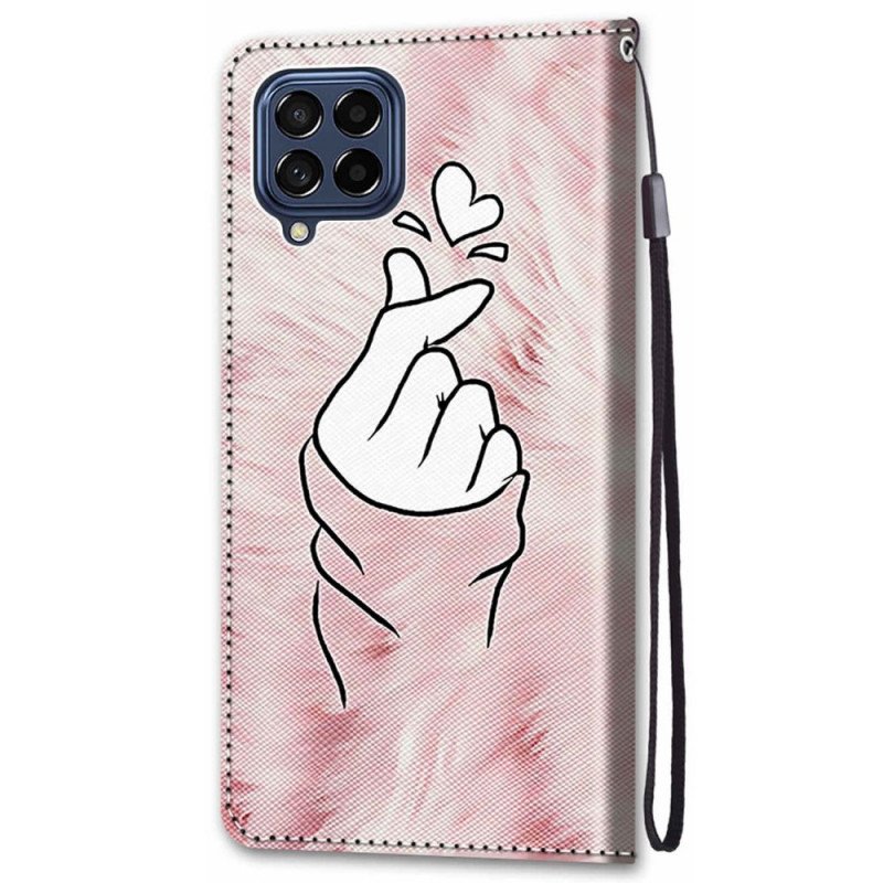 Folio-fodral Samsung Galaxy M53 5G Finger Hjärta