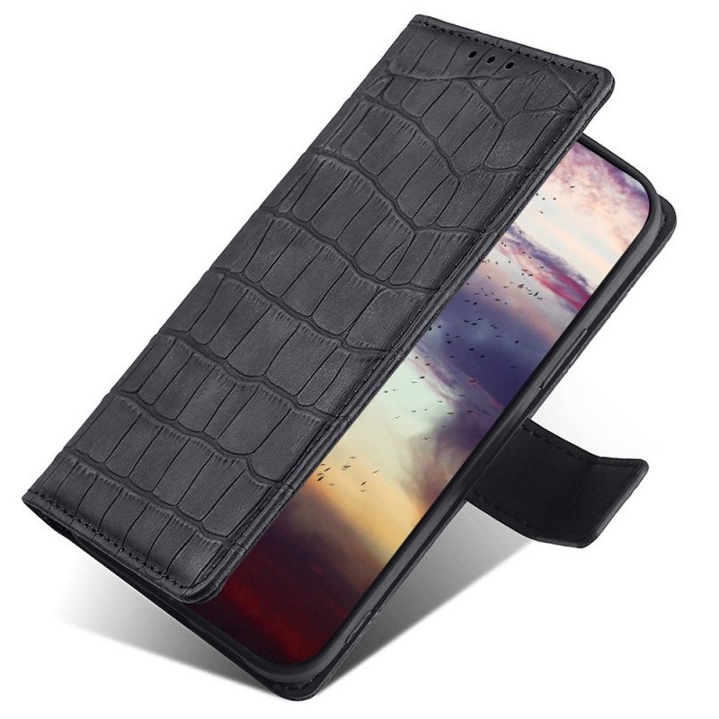 Folio-fodral Samsung Galaxy M53 5G Krokodilskinnstil