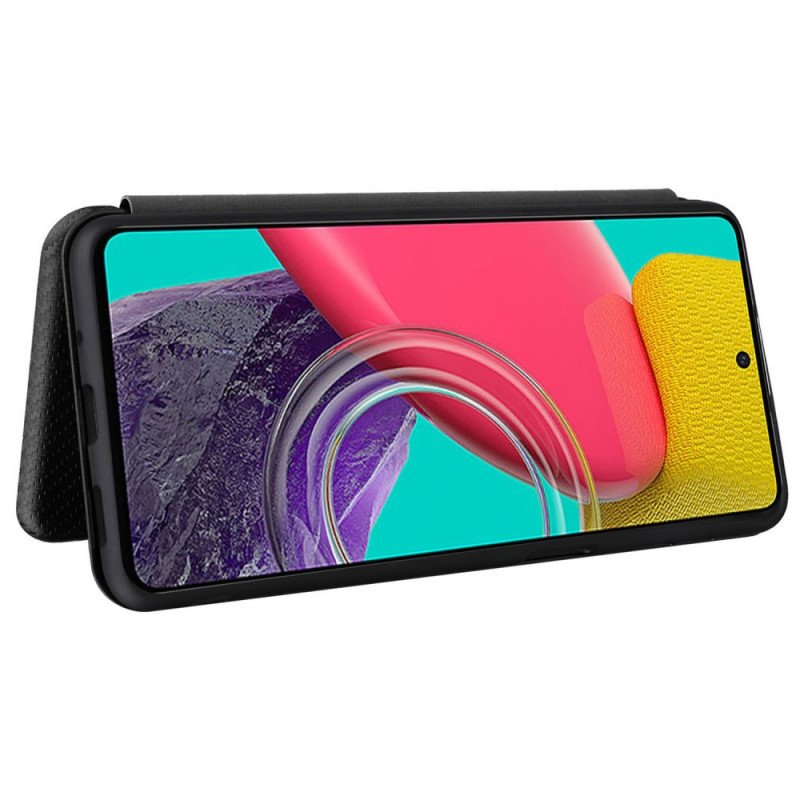 Folio-fodral Samsung Galaxy M53 5G Läderfodral Kolfiber