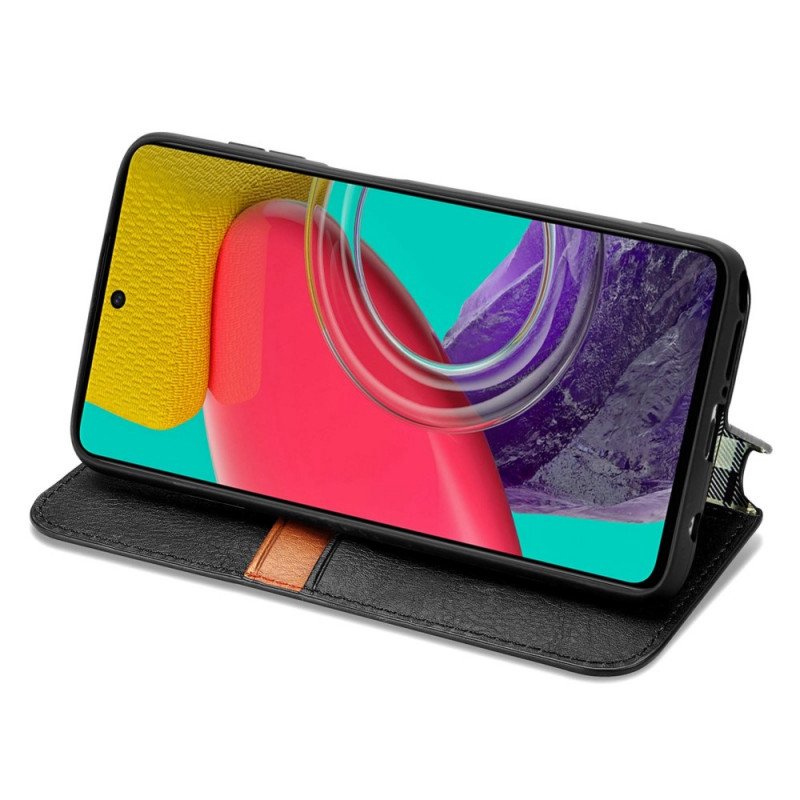 Folio-fodral Samsung Galaxy M53 5G Läderfodral Lädereffektmönster