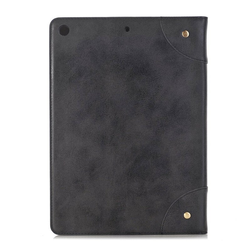 Folio-fodral iPad 10.2" (2020) (2019) Retro Lädereffekt Med Nitar