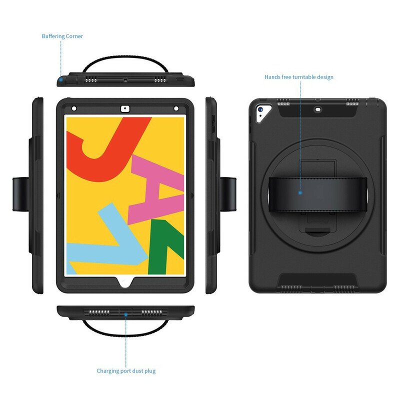 Skal iPad 10.2" (2020) (2019) Ultraresistent Med Rem Och Stöd