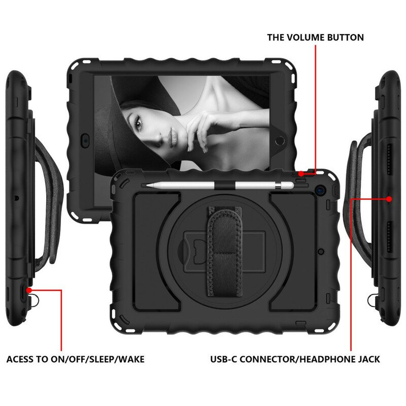 Skal iPad 10.2" (2020) (2019) Ultraresistent Rem Och Axelrem