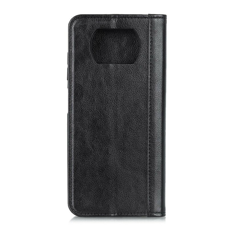 Folio-fodral Poco X3 / X3 Pro / X3 NFC Läderfodral Elegance Split Litchi Läder