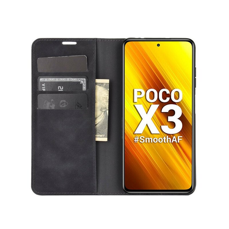 Folio-fodral Poco X3 / X3 Pro / X3 NFC Läderfodral Mjukt Lädereffekt