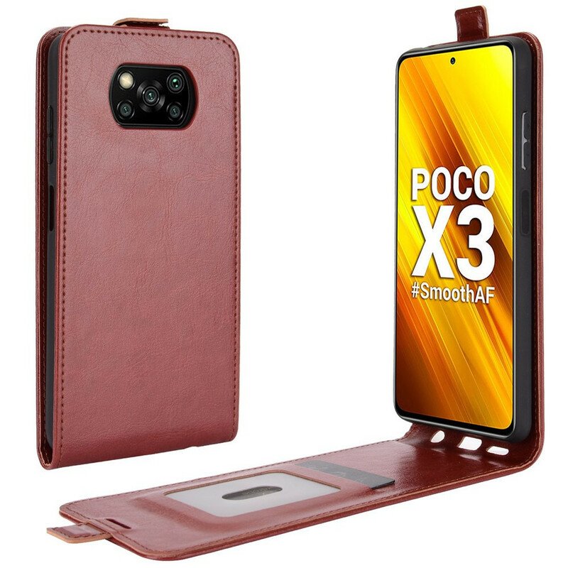 Folio-fodral Poco X3 / X3 Pro / X3 NFC Läderfodral Vertikal Klaff I Lädereffekt