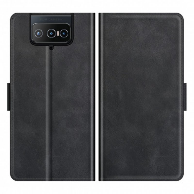 Folio-fodral Folio-fodral Asus Zenfone 8 Flip Läderfodral Klassisk Dubbel Klaff