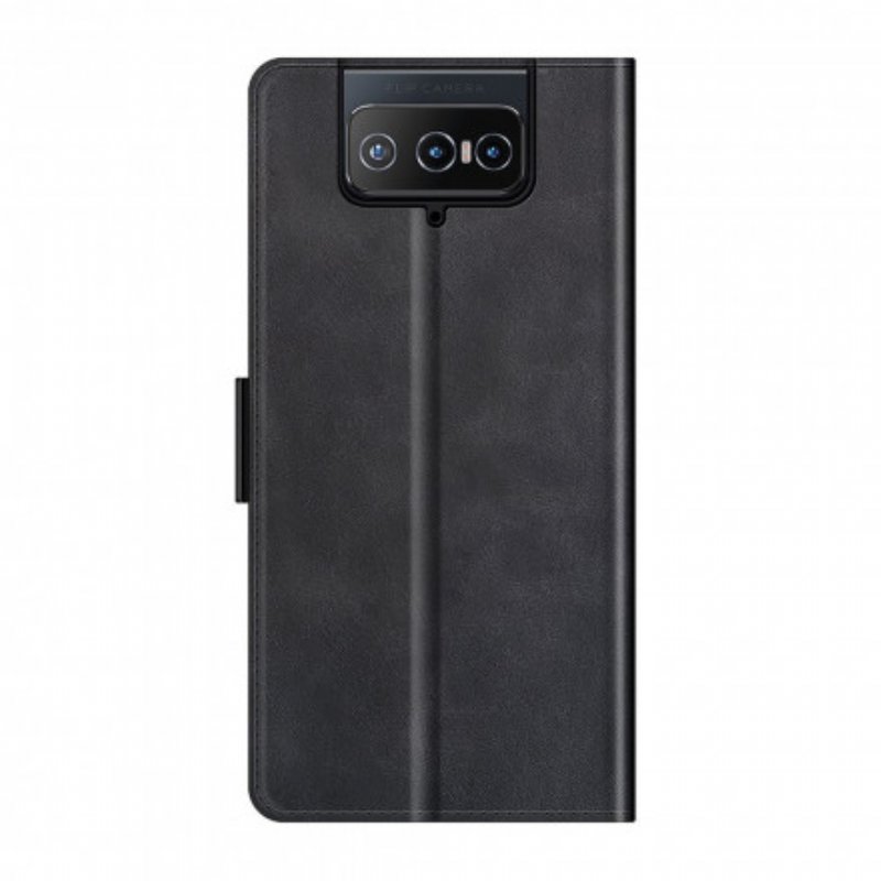 Folio-fodral Folio-fodral Asus Zenfone 8 Flip Läderfodral Klassisk Dubbel Klaff