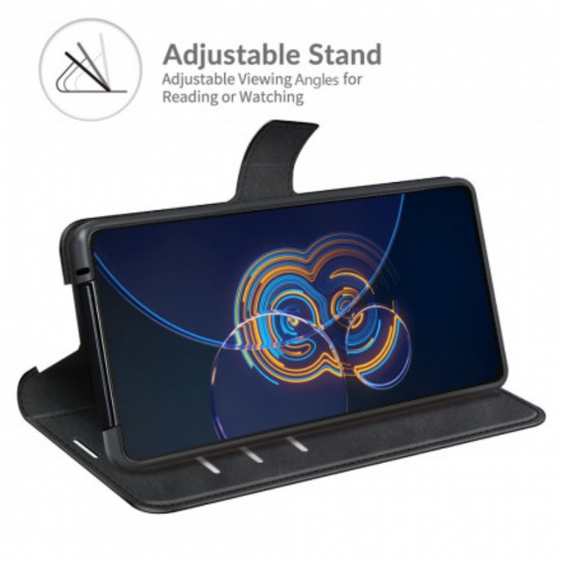 Folio-fodral Fodral Asus Zenfone 8 Flip Läderfodral Slimmad Konstläder