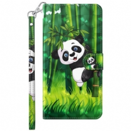 Skyddsfodral Poco C65 Bambu Panda Med Rem