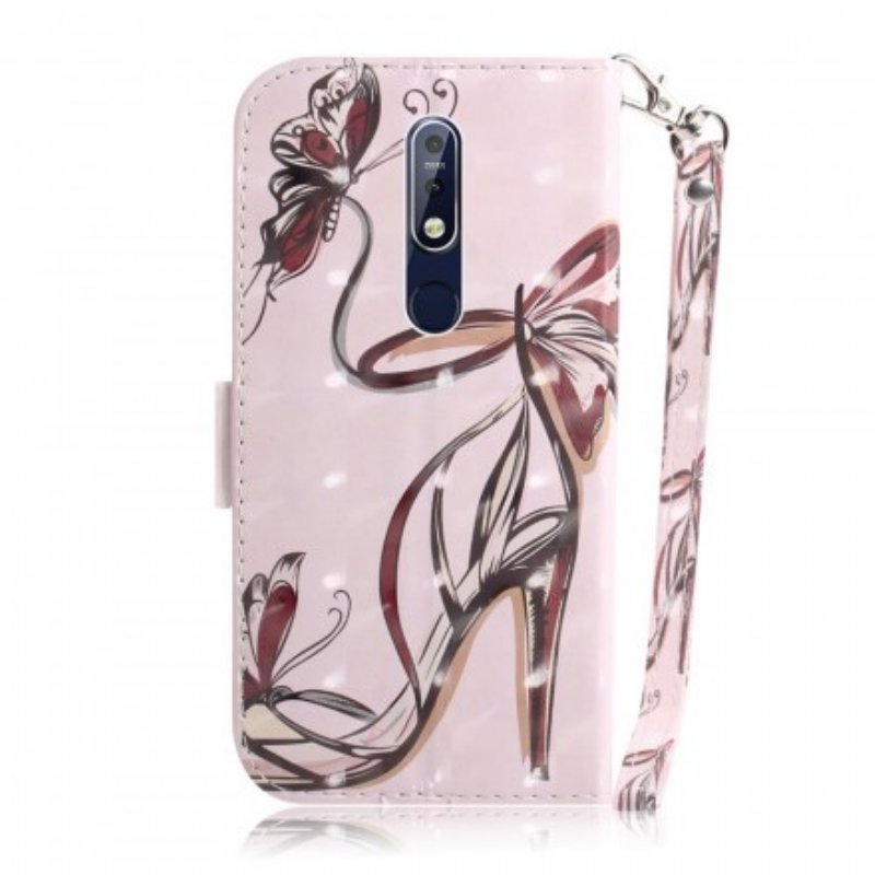 Folio-fodral Nokia 7.1 Med Kedjar Strappy Pump