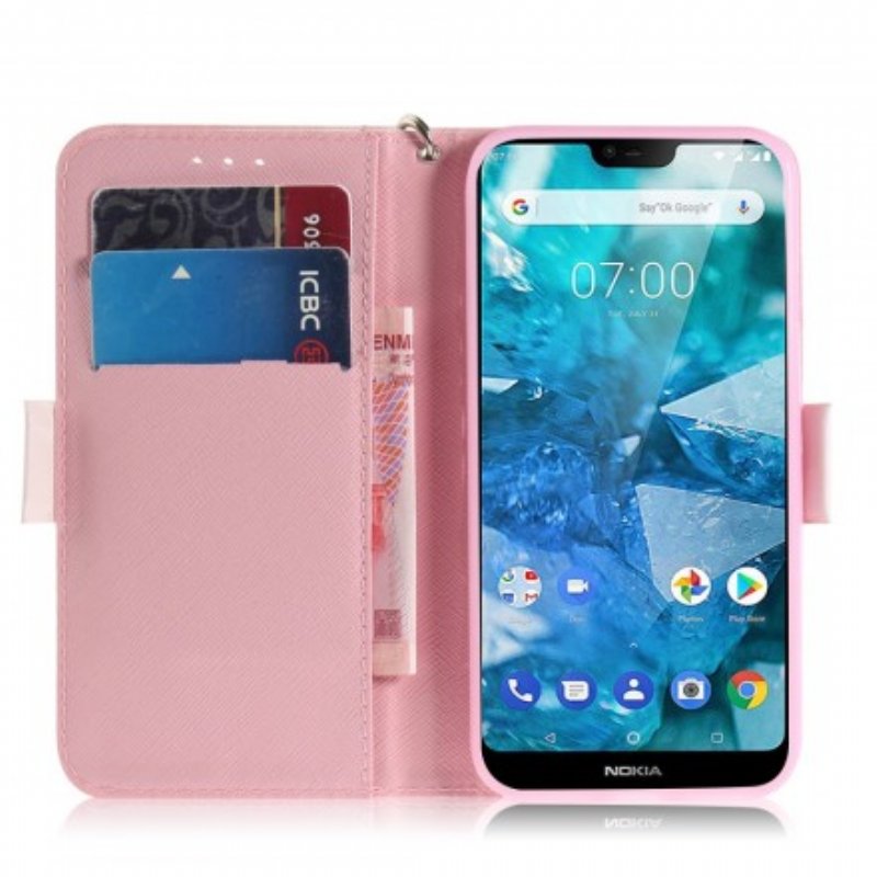 Folio-fodral Nokia 7.1 Med Kedjar Strappy Pump