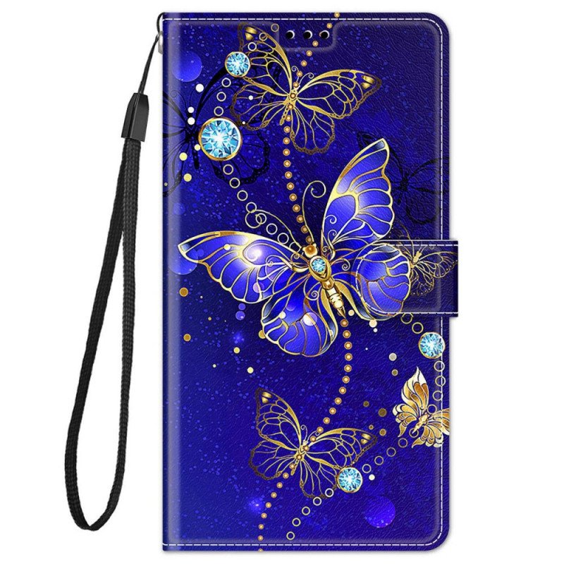 Fodral Xiaomi Redmi Note 11 Pro Plus 5G Med Kedjar Strap Butterflies Fan