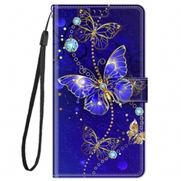 Fodral Xiaomi Redmi Note 11 Pro Plus 5G Med Kedjar Strap Butterflies Fan