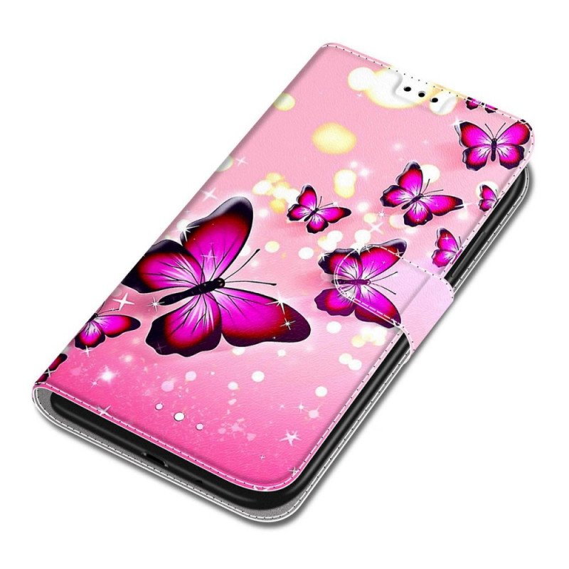 Fodral Xiaomi Redmi Note 11 Pro Plus 5G Med Kedjar Strap Butterflies Fan