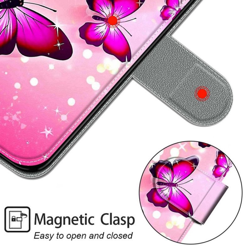 Fodral Xiaomi Redmi Note 11 Pro Plus 5G Med Kedjar Strap Butterflies Fan