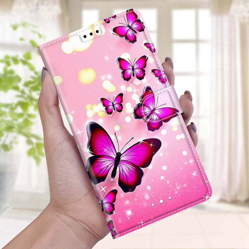 Fodral Xiaomi Redmi Note 11 Pro Plus 5G Med Kedjar Strap Butterflies Fan