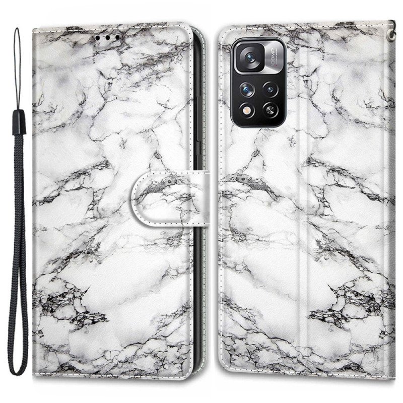 Fodral Xiaomi Redmi Note 11 Pro Plus 5G Med Kedjar Strappy Marble Elegance