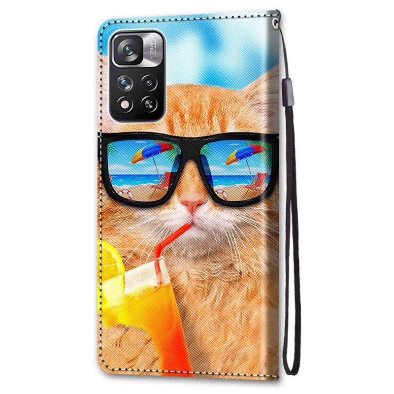 Fodral Xiaomi Redmi Note 11 Pro Plus 5G Med Kedjar Strappy Star Cat