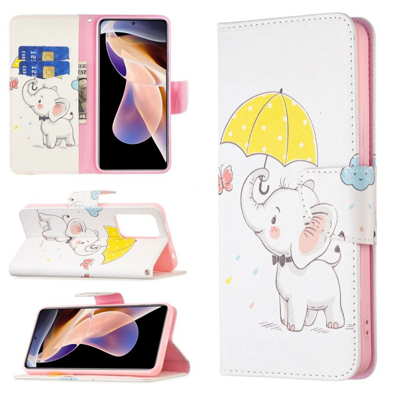 Folio-fodral Xiaomi Redmi Note 11 Pro Plus 5G Baby Elefant