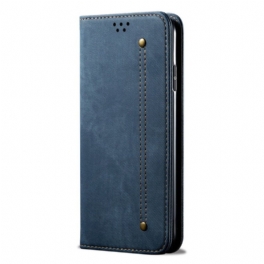 Folio-fodral Xiaomi Redmi Note 11 Pro Plus 5G Läderfodral Denim Tyg