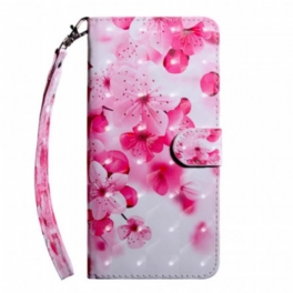 Folio-fodral Xiaomi Redmi Note 11 Pro Plus 5G Rosa Blommor