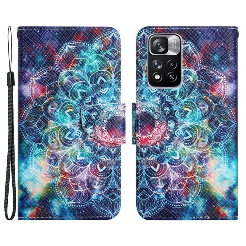 Läderfodral Xiaomi Redmi Note 11 Pro Plus 5G Med Kedjar Flashig Strappy Mandala