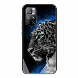 Mobilskal Xiaomi Redmi Note 11 Pro Plus 5G Feline Face Härdat Glas