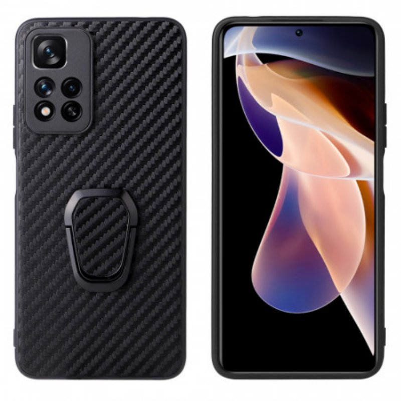 Mobilskal Xiaomi Redmi Note 11 Pro Plus 5G Ring-stöd För Kolfiber