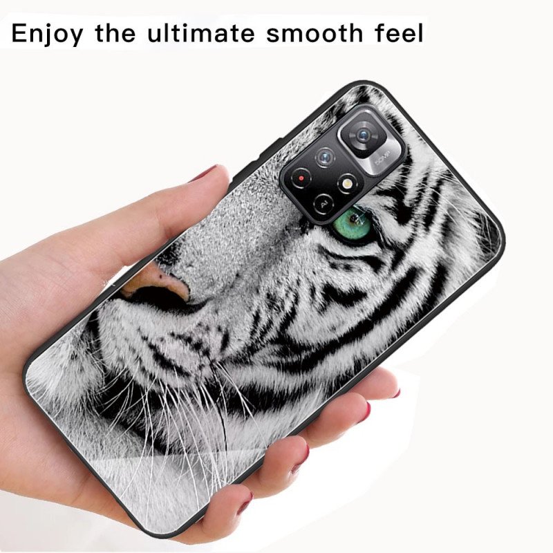 Mobilskal Xiaomi Redmi Note 11 Pro Plus 5G Tiger Härdat Glas