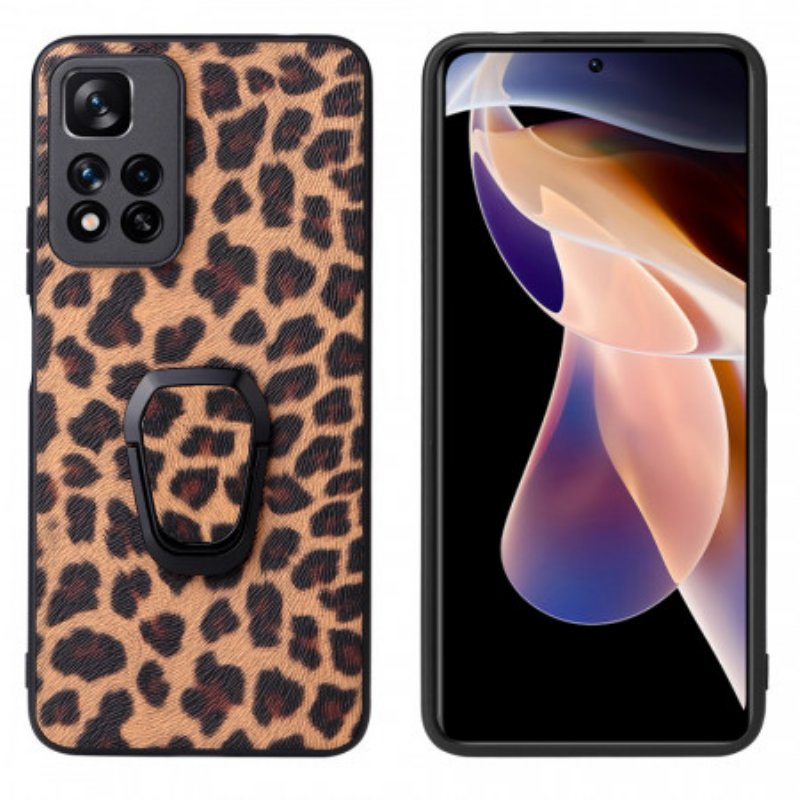 Skal Xiaomi Redmi Note 11 Pro Plus 5G Ringstöd I Leopardstil