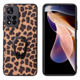 Skal Xiaomi Redmi Note 11 Pro Plus 5G Ringstöd I Leopardstil