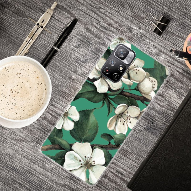 Skal Xiaomi Redmi Note 11 Pro Plus 5G Silikon Vita Blommor