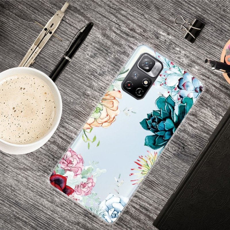 Skal Xiaomi Redmi Note 11 Pro Plus 5G Sömlös Akvarell Blommor