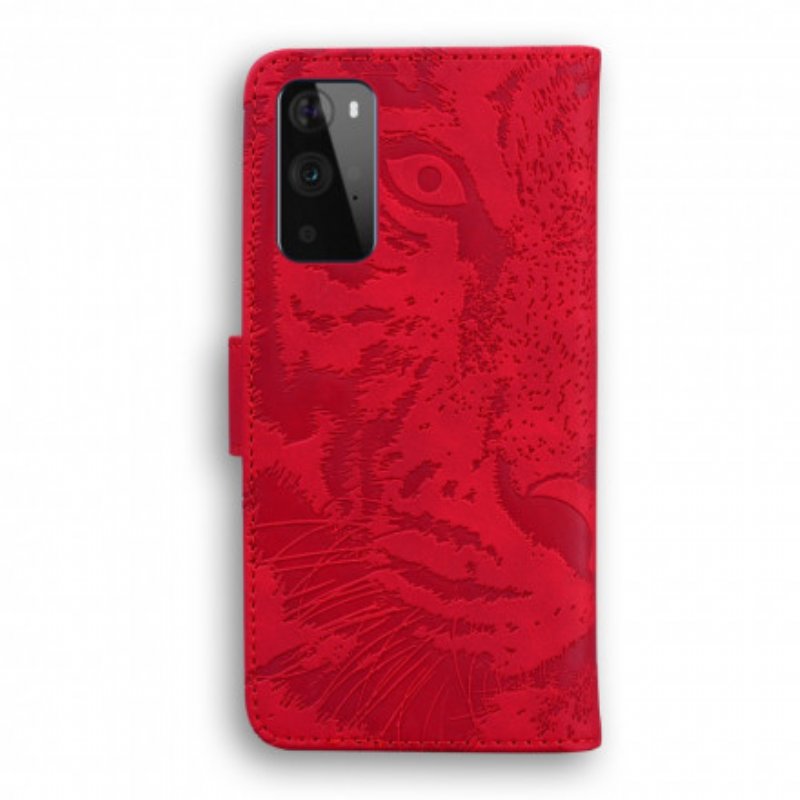 Läderfodral OnePlus 9 Pro Tiger Face Print